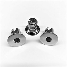 Chrome Hex Head Qtr Turn DZUS Button Fasteners - 450 Flat 50pk