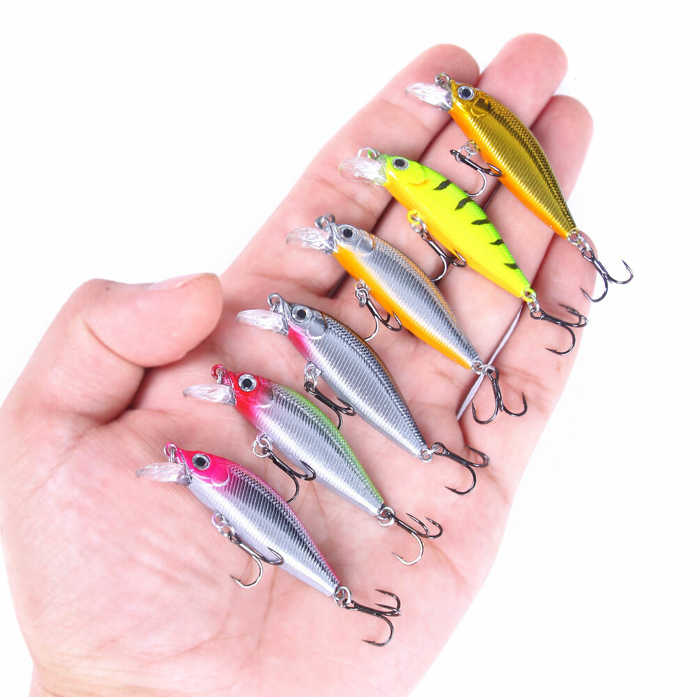 buy fishing lures from china 6pcs HENGJIA 5cm/3g Trolling Bait Minnow Fishing Lures Bass Crankbait Tackle