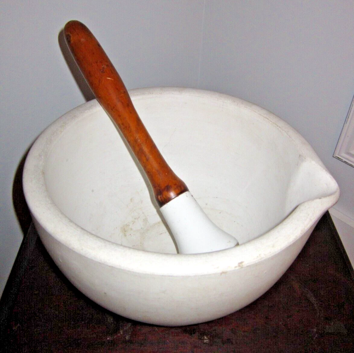 HUGE Thomas Maddock & Sons Mortar and Pestle Apothecary Pharmacy Grinder Chemist