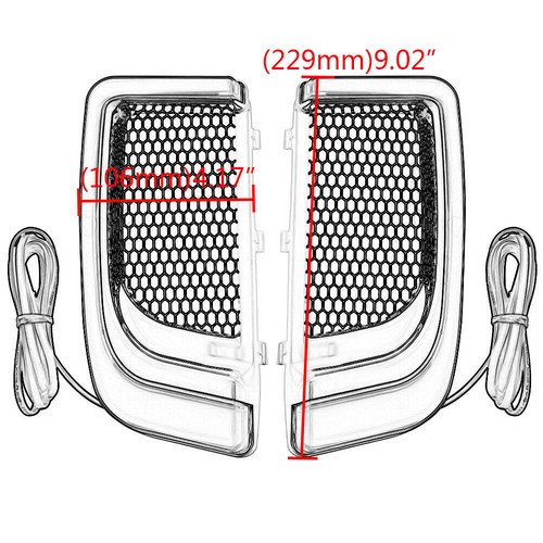 HDBUBALUS Fairing Lower Grills With LED Turn Signals For Harley Touring Road Glide Electra Glide 2014-2023