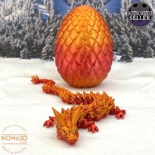 Crystal Dragon and Dragon Egg, 3D Articulated Dragon Fidget Toy For Autism D011