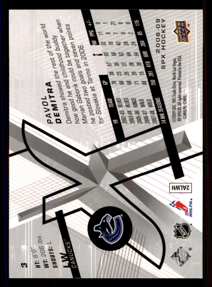 2008-09 SPx #3 Pavol Demitra - Image 2 of 2