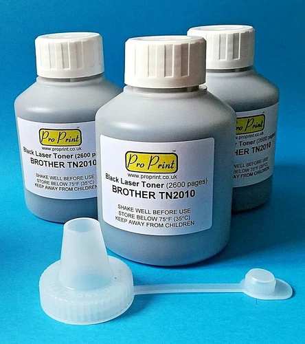 Toner Refill for Brother HL-2132  TN2010 Cartridges 3 Bottle Multi-pack