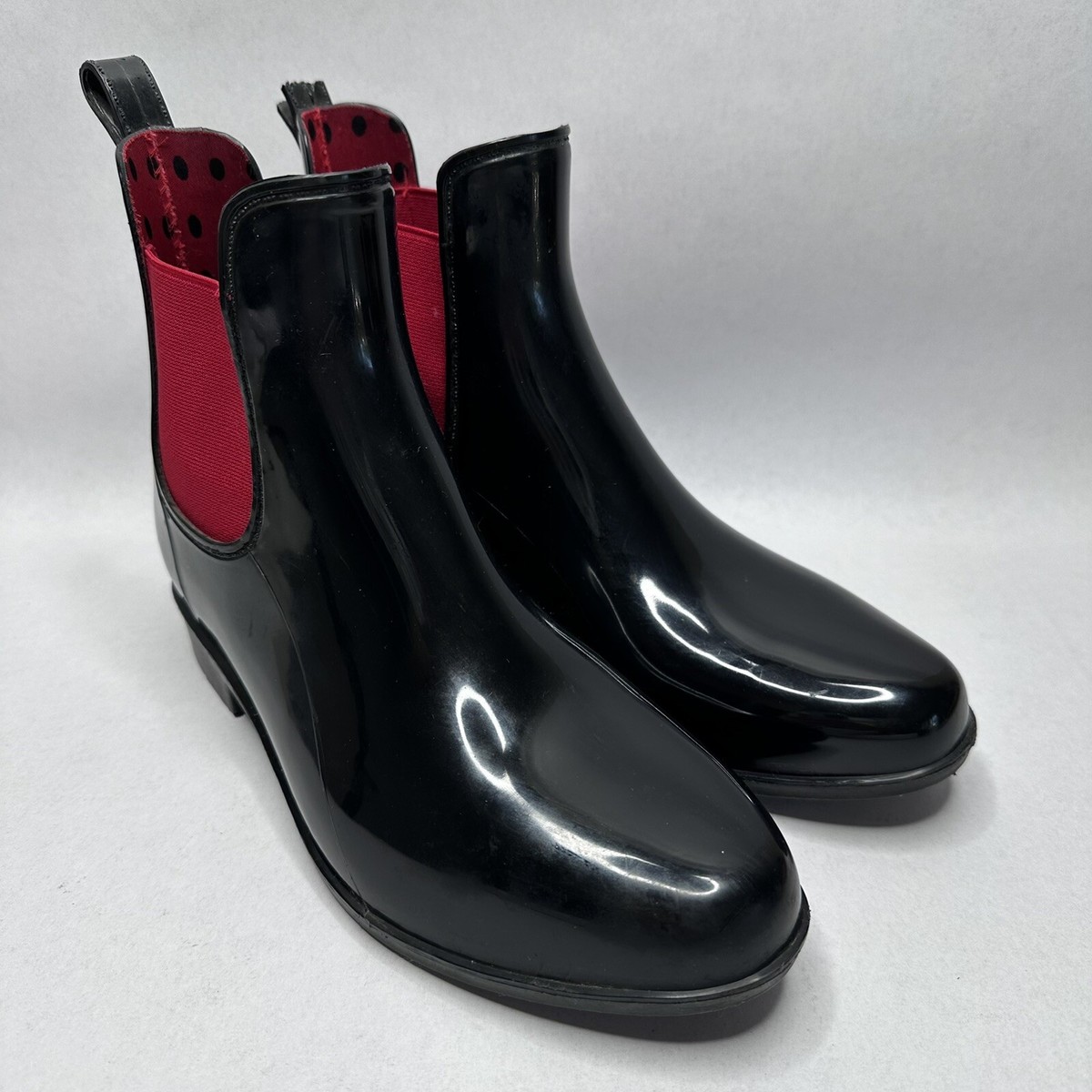 Ralph Lauren Shoes Womens Tally Rain Boots Black Ankle Top Slip