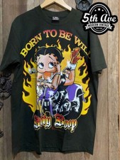 Betty Boop Born to Be Wild Black Short Sleeve Unisex Tshirt Reprint KH15071