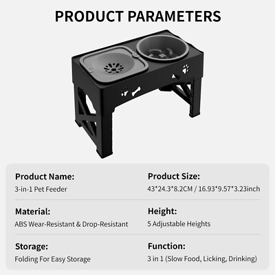 3 bowl elevated dog feeder with storage 3 bowl elevated pet feeder with storage drawer with drawer in gray – The  LoveMade Home
