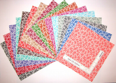 Twinkle Rainbow Color Flowers Floral Cotton Fabric 10'' Layer Cake (40 Squares)