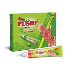Pushp Henna Fast Cone Tube Red Colour Mehndi Pack of 10 Instant Mehandi Tube