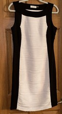 Classic Sophisticated Calvin Klein Dress Black & White Size 8 Sleeveless