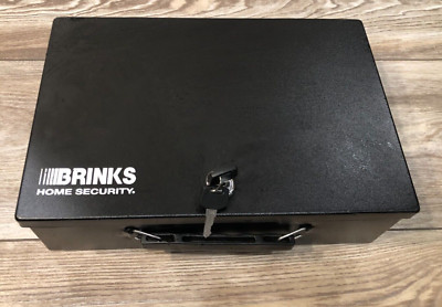 BRINKS HOME SECURITY CASH STORAGE LOCK BOX SAFE w/ 2 Keys-12 1/2  x 8 1/2  x 4 