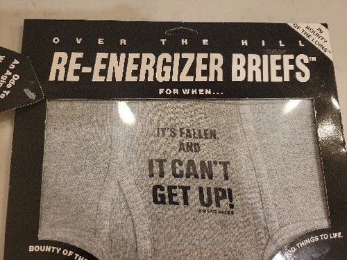 Over the Hill Gag Gift, Re-energizer Briefs One Size Enlarges All, Vintage 1991 - Picture 2 of 7