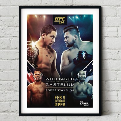 UFC 234 Israel Adesanya vs. Anderson Silva Kampf Poster Wandbild Druck Boxen