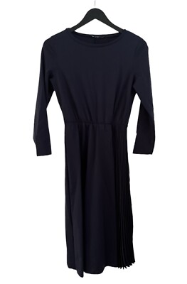 blue knit midi dress Mailys Blue ruffled-trim crochet-knit midi dress, S / Blue main image 0