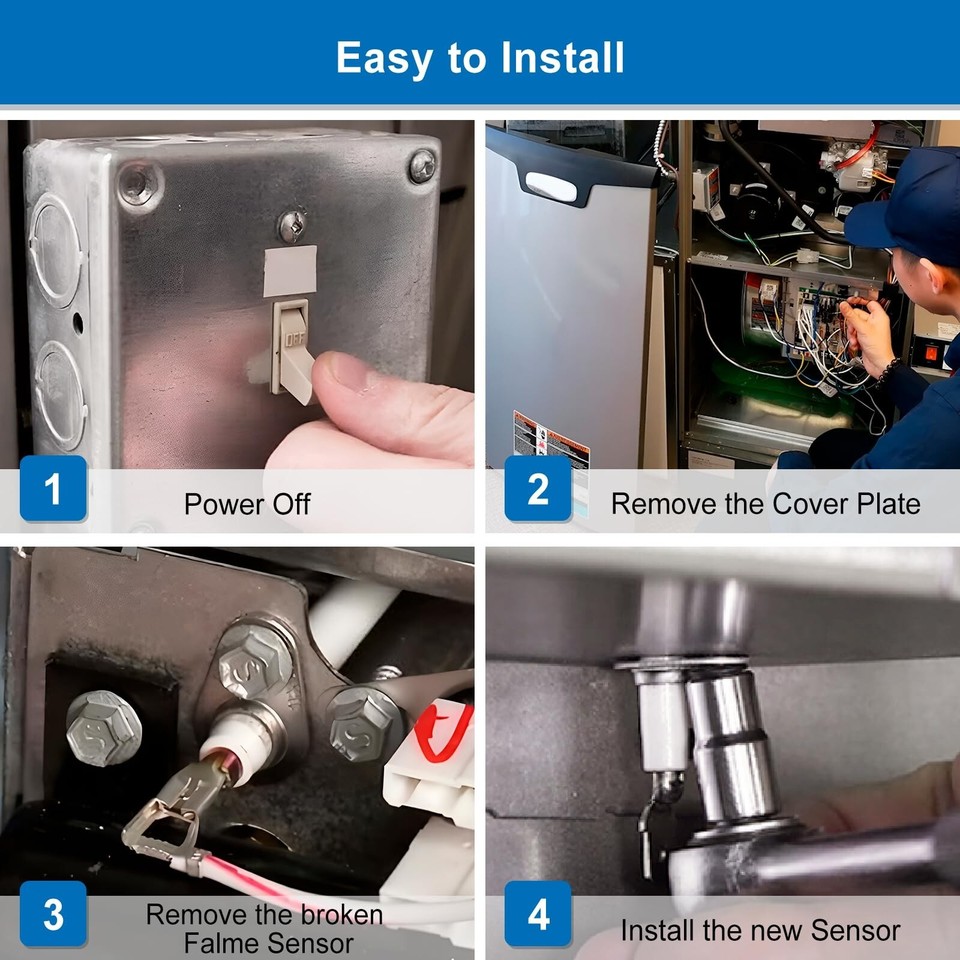 SEN01114 Flame Sensor for Trane Furnace XR80 XR90 XB80 XE80, 4PCS eBay