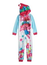 TROLLS Pajamas Girls 6 NeW POPPY Pajamas Hooded One-Piece Pjs Union Suit NWT