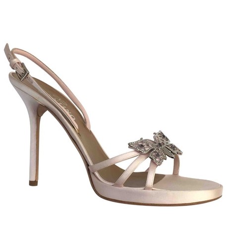 VALENTINO GARAVANI scarpe sandali rosa raso farfalla sposa pink Butterfly  Heels | eBay