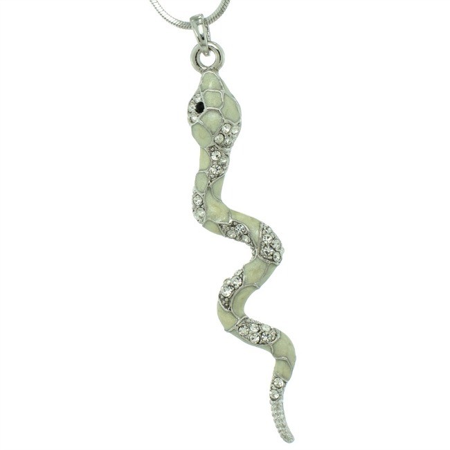 Swarovski Crystal Snake Paradise Poison Venom Pendant Clear Gift