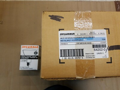 2 Cases of 6 sylvania mcp70par38ufl830ecopb 70w metalarc powerball 64750-1