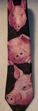 Vintage 1989 Ralph Marlin Blaine Heilman "PIG" Neck Tie Made in USA