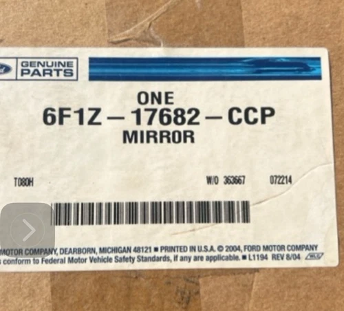 6F1Z-17682-CCP  Ford OEM Glass Assembly Rear View Outer