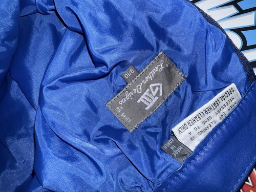 Vintage GIII Blue Pencil Leather Skirt 9/10 Blue Midi Length Laced detail (21) - Bild 10 von 10
