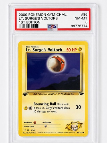 Lt. Surge's Voltorb (1st Edition) graded PSA 8 for sale on eBay