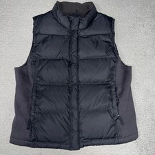 VTG Gap Down Puffer Vest Men's Size Large Black Insulated Quilted Sleeveless Y2k