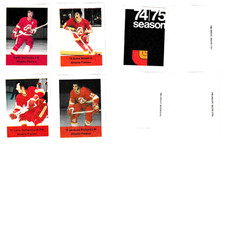 1974-75 NHL Action Player stamps, lot of 4 Flames