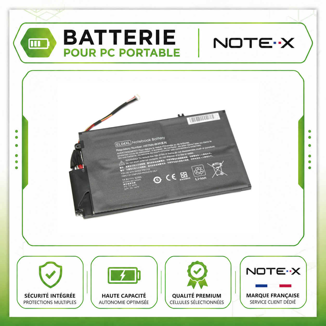 Batterie ordi HP Envy 4t-1100 EL04XL 14.8V 52Wh PC