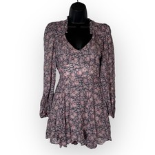 NWT LOVESHACKFANCY Cassidy Floral Georgette Ruffle Mini Dress Size 00/ MSRP $425