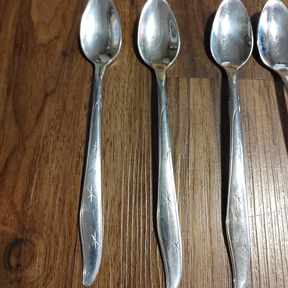 Lote de 15 cucharas de té helado de acero inoxidable vintage Mar-Crest Atomic Starburst MCM Foto 2 de 4