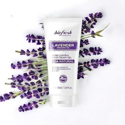 100% Bulgarian Organic Lavender Oil Acne Control FACE CREAM Gel - Biofresh, 50ml
