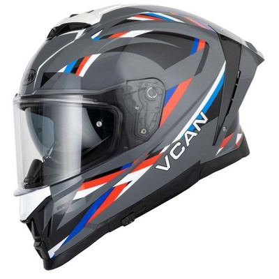 Vcan H162 Lifeforce Grey ECE2206 ACU Gold Motorcycle Motorbike Helmet