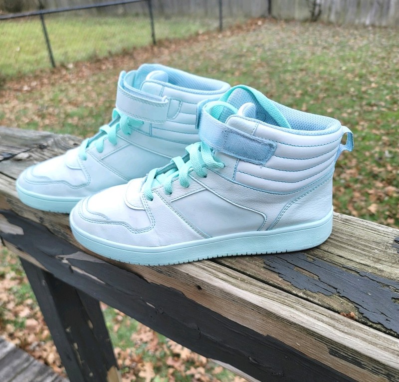 Size 8 Women's Primark Brand Sneakers High-Top Custom Turqouise Shoes