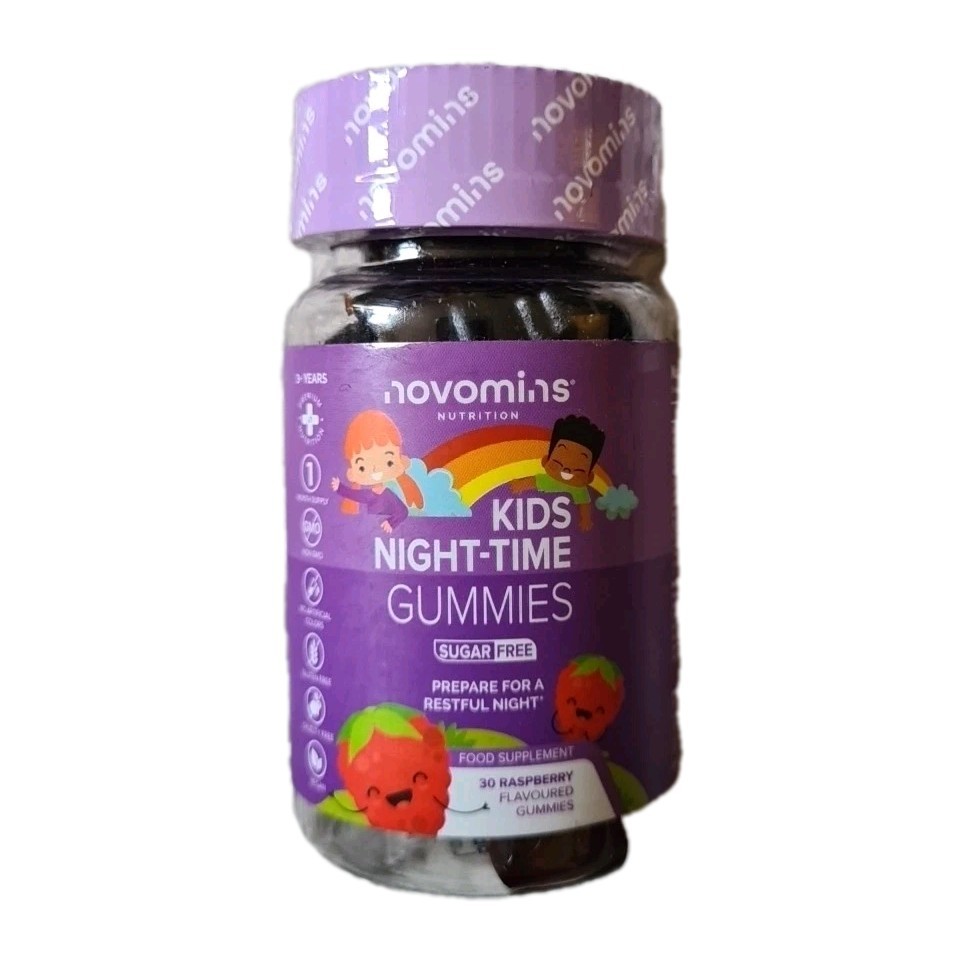 Novomins Kids Night-Time Gummies 30 Raspberry Gummies Sugar Free