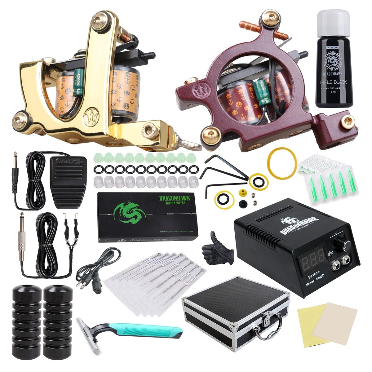 Dragonhawk Complete Tattoo Kit For Beginners 2 Pro Tattoo Mac | eBay