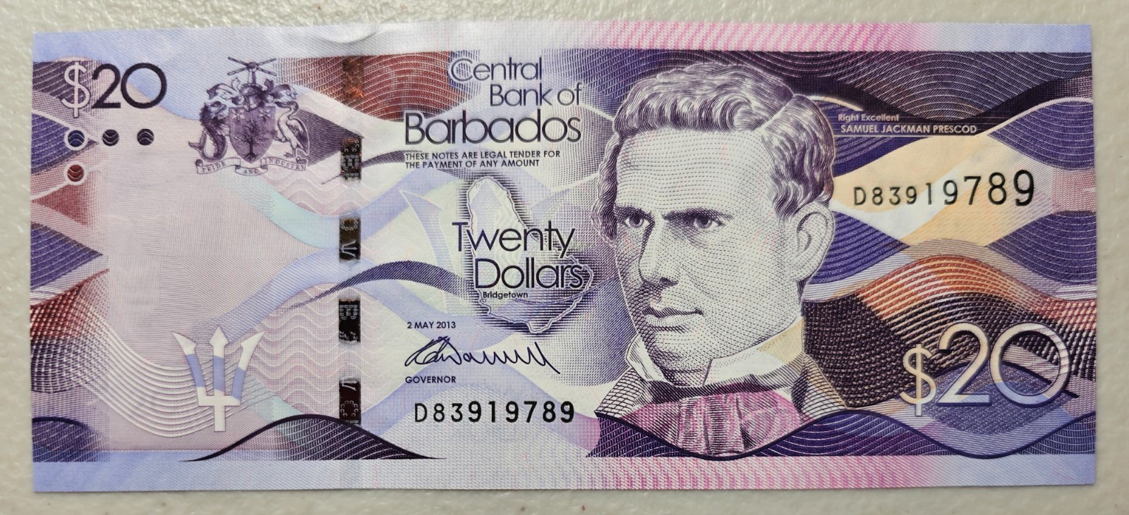 Barbados 20 Dollars 2013 Unc