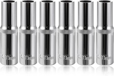 6-Piece 10mm Deep Sockets, 3/8-Inch Drive, 6-Point, 2.44'' Length, Corrosion Res