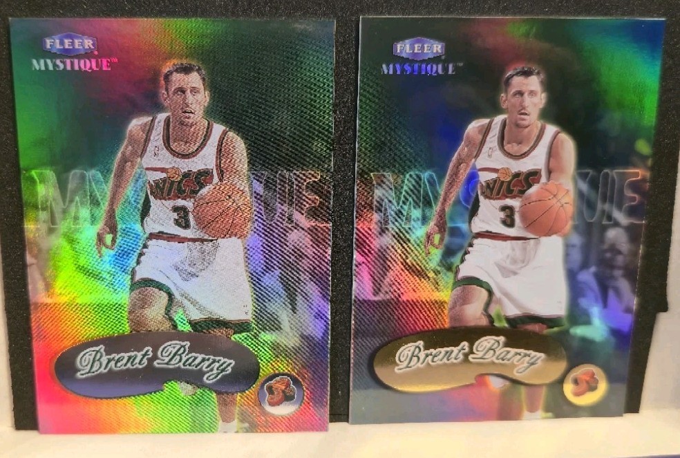 1999-00 Fleer Mystique Brent Barry Gold Parellel and Base #78 Sonics