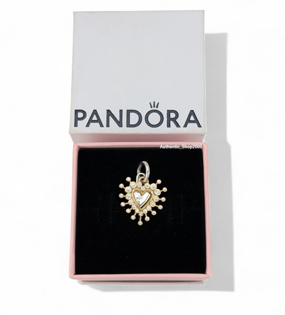 New 100% Authentic PANDORA 14k Gold 925 Sparkle Radiant Heart