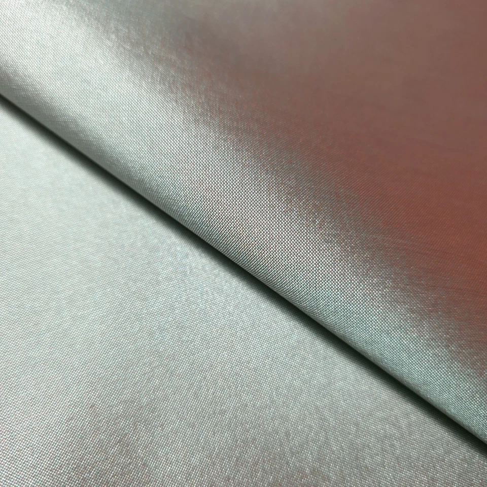 Mint Green Red Light Weight Crisp Faux Silk  Taffeta Fabric 58" By The Yard - Image 4 of 4