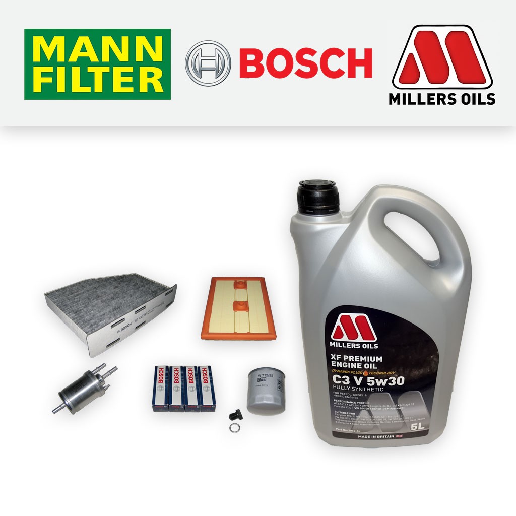 SERVICE KIT for VW CADDY SA 1.2 1.4 TSI OIL AIR FUEL CABIN FILTER PLUGS +XF OIL