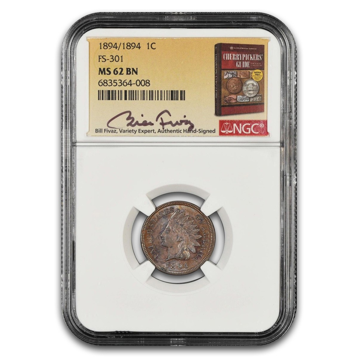 1894/1894 Indian Head Cent MS-62 NGC (Brown, FS-301, Fivaz) | eBay