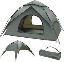 Tenda Da Campeggio 3 Posti, Tenda Campeggio Automatica, Pop-Up a Doppio Strato, 
