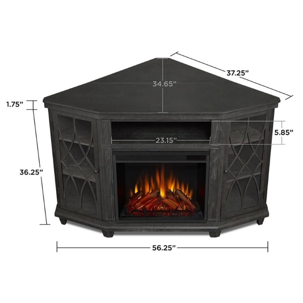 Real Flame Lynette Corner Fireplace TV Stand in Gray