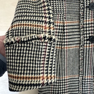 Jcrew check belted Jumbo Wool Tweed Plaid Coat Jacket Womens 0 | eBay