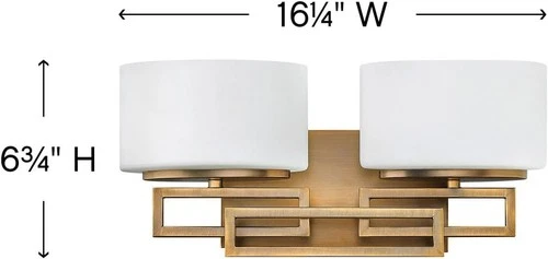 Hinkley Lanza 2-Light Vanity 16.5" Brushed Bronze Bathroom Light - Picture 6 of 6