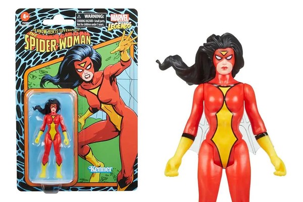 Hasbro Marvel Legends Retro Spider-Woman Actionfigur 9,5 Cm Im MaßStab-image