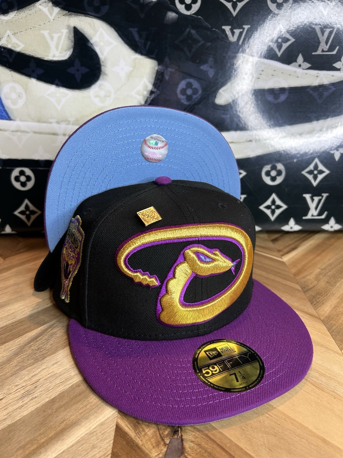 New Era Arizona Diamondbacks Icy Blue Big D Snapback 7 1/4 Rare Sold Out Cap