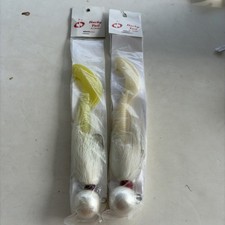 2 Felmlee 4oz White Bucky Tail Bucktail Jigs 1 White Curly Tail 1 Chartreuse